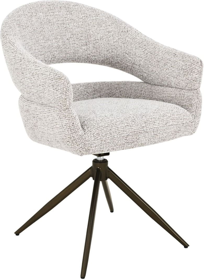 Livingfurn Eetkamerstoel Linn Beige Bronze Beige|Wit Eetkamerstoel