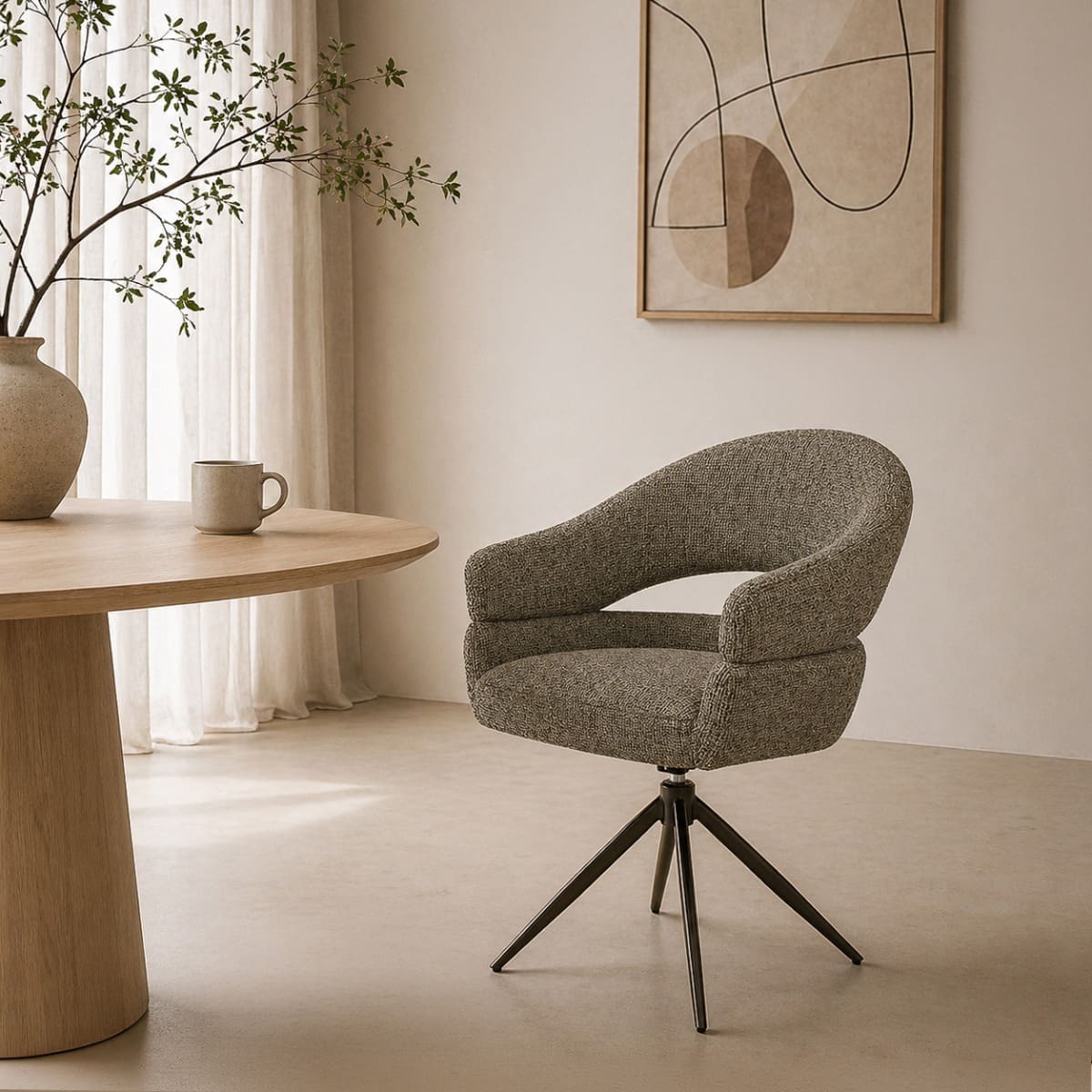 Livingfurn Eetkamerstoel Linn Desert Bronze Brons Eetkamerstoel