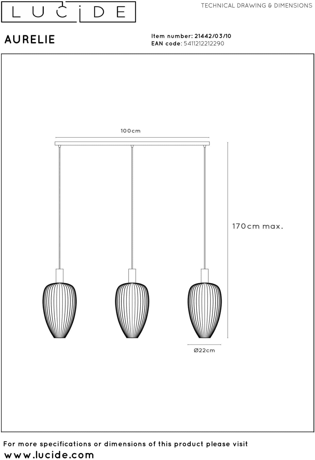 Aurelie Hanglamp - Goud | Vibes Lucide Hanglamp 21442/03/10