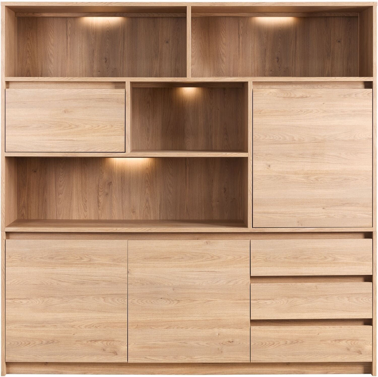 Profijt Meubel Wandmeubel Quebec 201x202x45 cm Bruin Wandkast|Kast