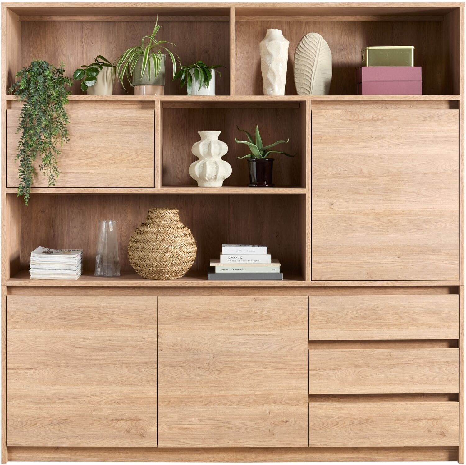 Profijt Meubel Wandmeubel Quebec 201x202x45 cm Bruin Wandkast|Kast