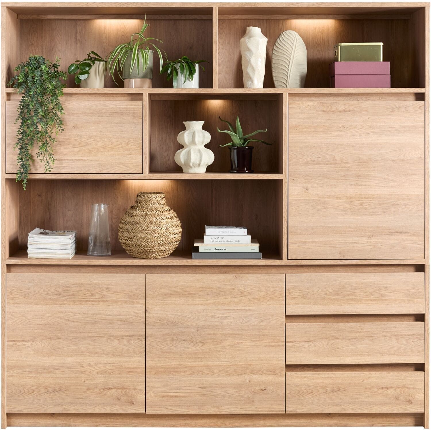 Profijt Meubel Wandmeubel Quebec 201x202x45 cm Bruin Wandkast|Kast