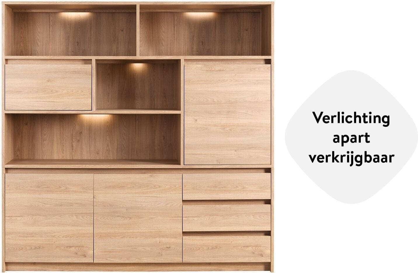 Profijt Meubel Wandmeubel Quebec 201x202x45 cm Bruin Wandkast|Kast