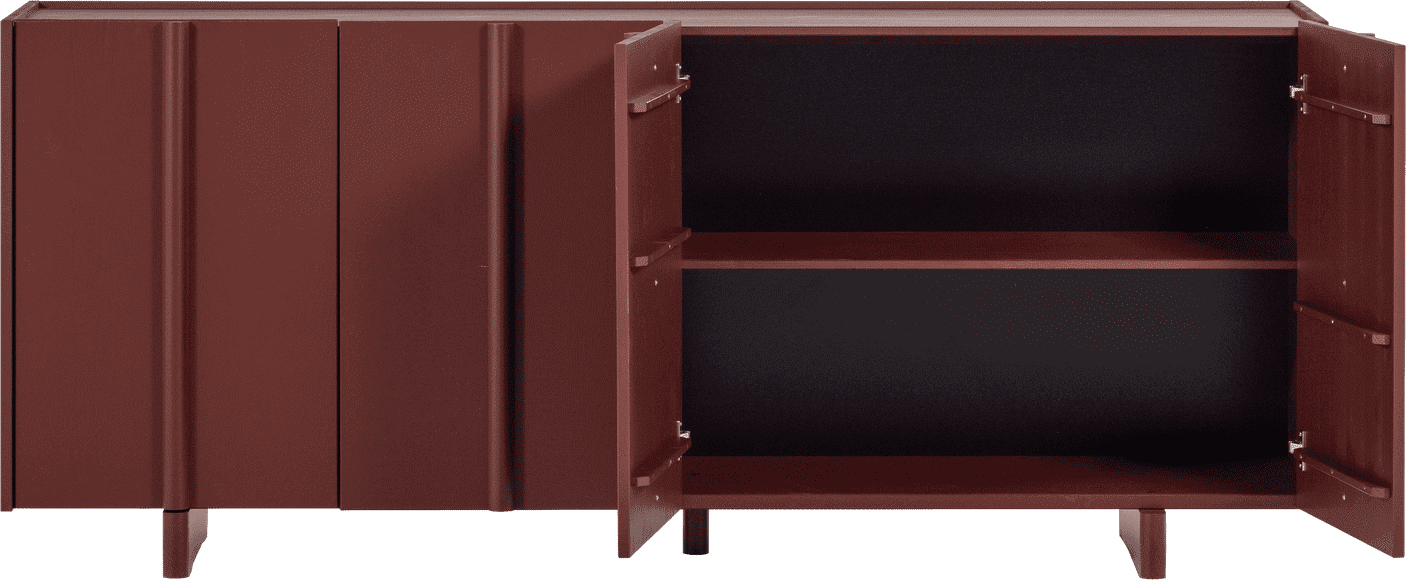 WOOOD Basu dressoir grenen bordeauxrood Bordeaux Dressoir|Kast