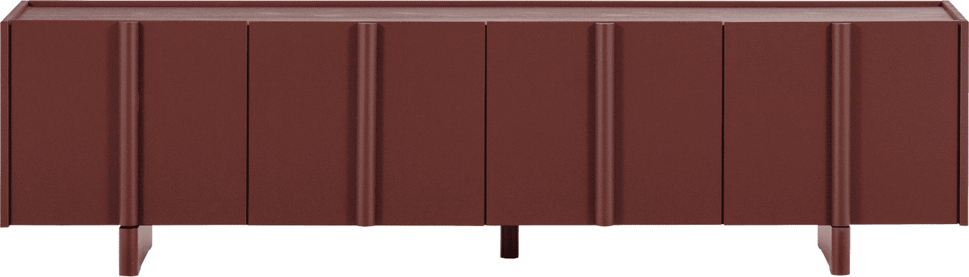 WOOOD Basu tv meubel 200cm grenen bordeauxrood Bordeaux Tv-meubel|Tv-dressoir