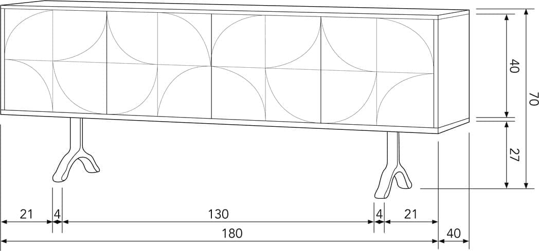 WOOOD Draw dressoir mangohout walnoot Walnoot Dressoir|Kast