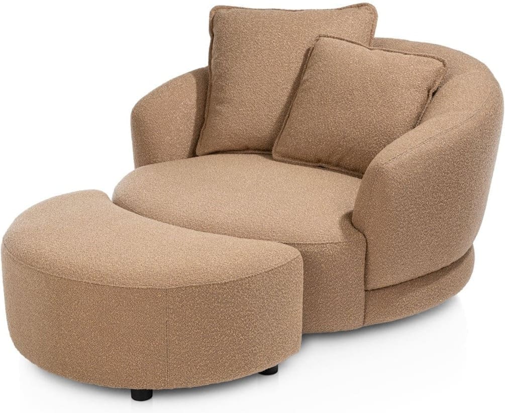 Cervos fauteuil draaibaar - 130cm - oker - Afbeelding 5