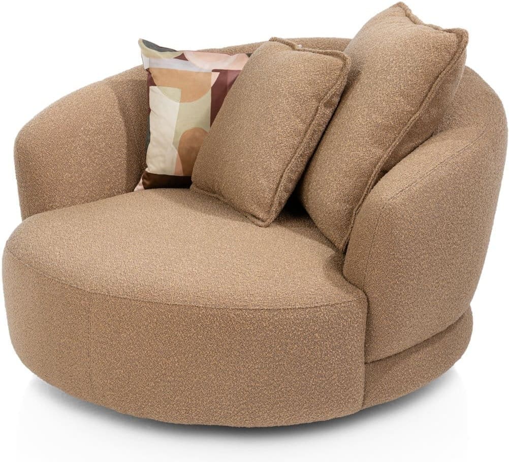 Cervos fauteuil draaibaar - 130cm - oker - Afbeelding 2