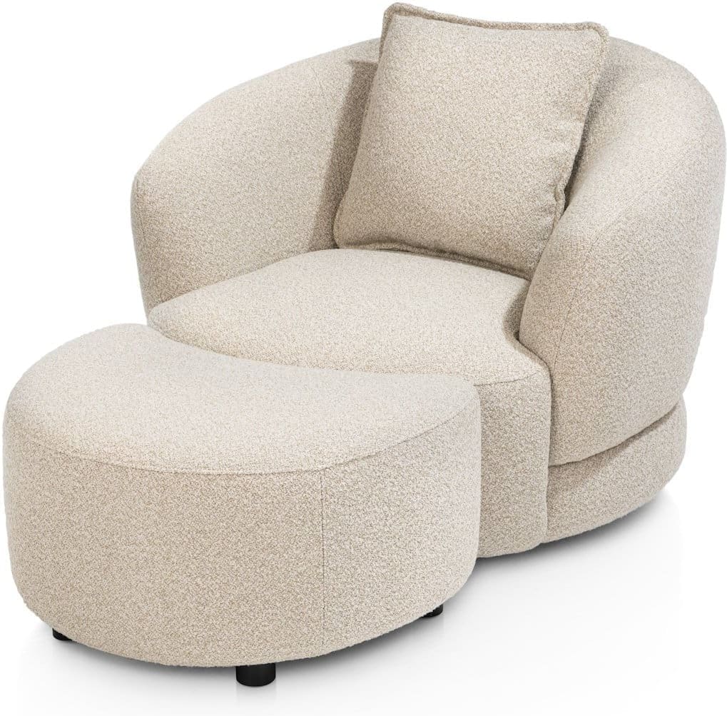 Cervos fauteuil draaibaar - 100cm - beige - Afbeelding 5