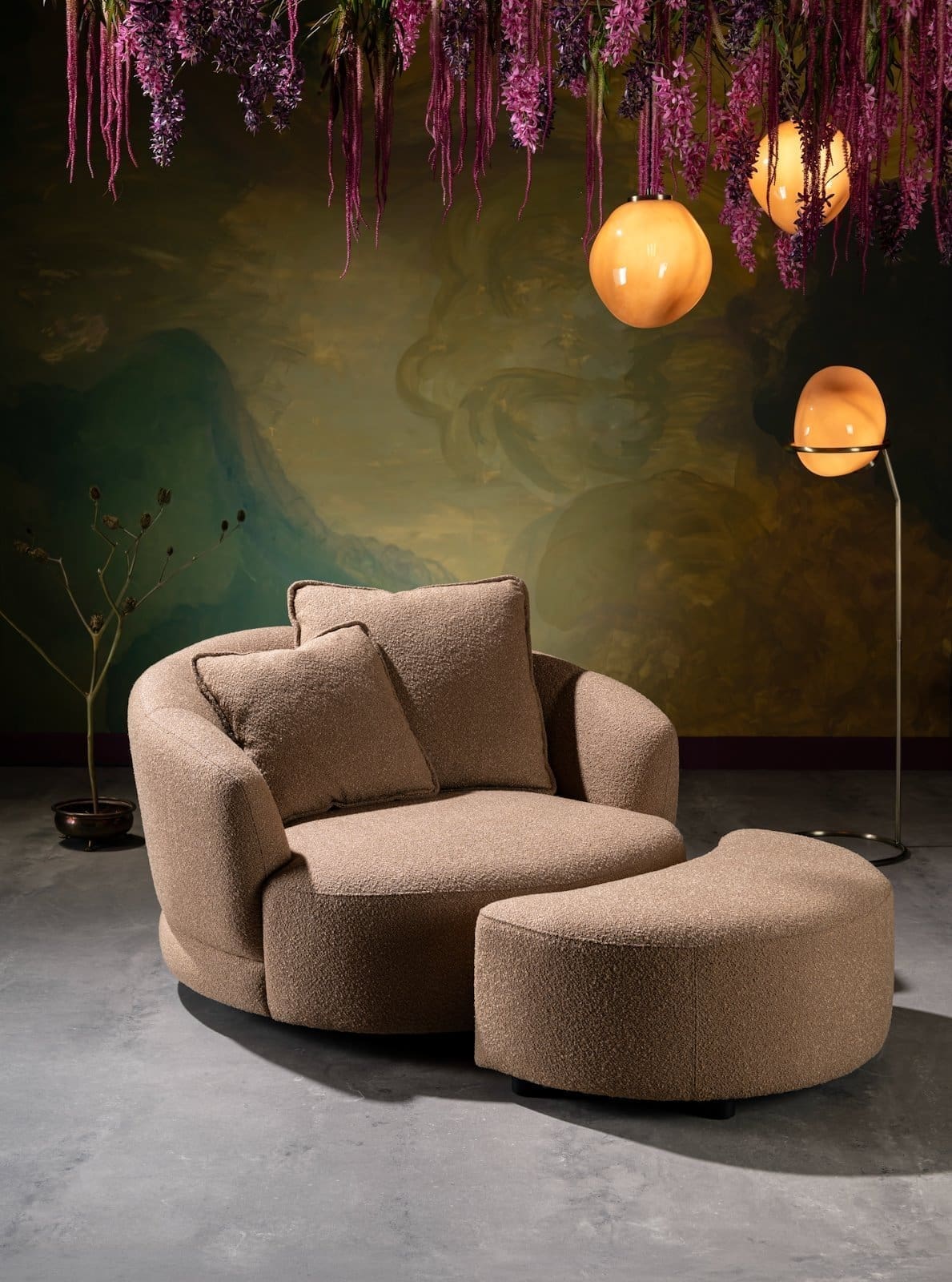 Cervos fauteuil draaibaar - 130cm - oker - Afbeelding 6