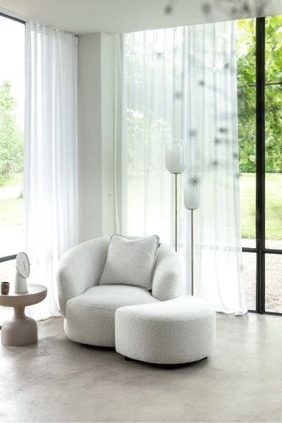 Xooon Cervos fauteuil draaibaar- 100cm incl 1 kussen - stof cloudy Beige Fauteuil
