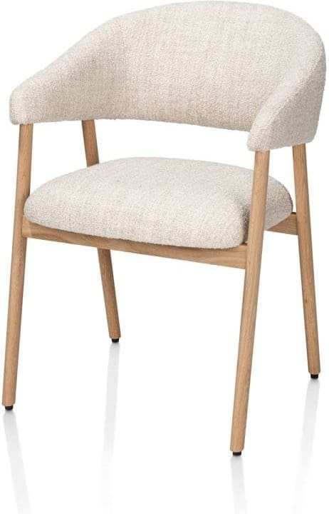 Xooon Kira armstoel stof luton frame eiken natural Beige|Wit Armstoel