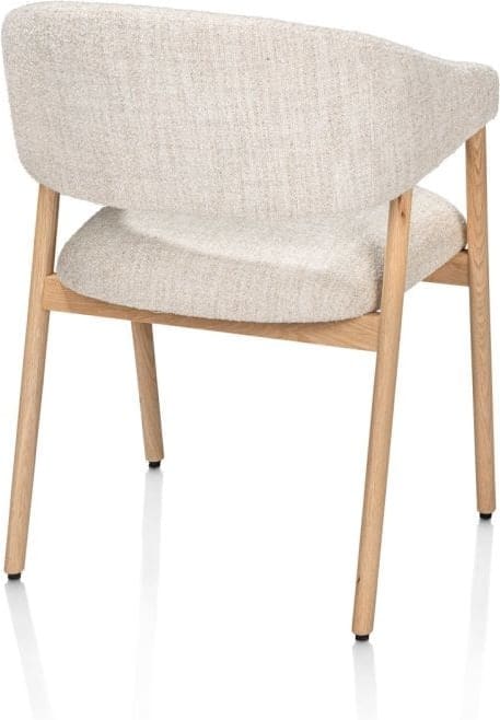 Xooon Kira armstoel stof luton frame eiken natural Beige|Wit Armstoel