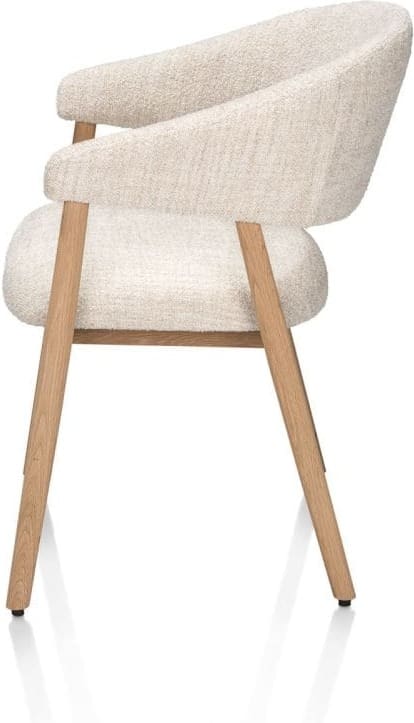 Xooon Kira armstoel stof luton frame eiken natural Beige|Wit Armstoel