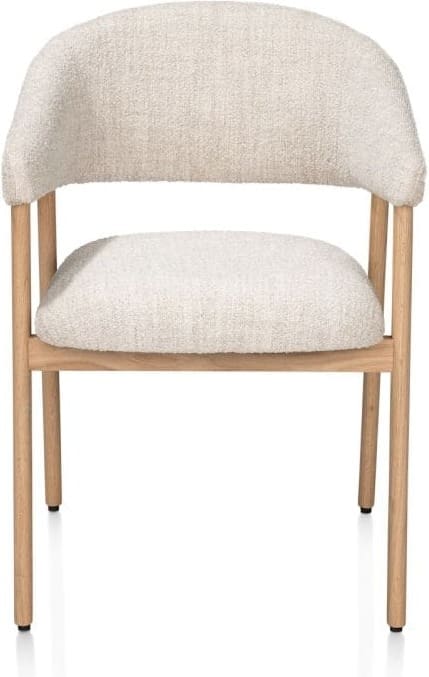 Xooon Kira armstoel stof luton frame eiken natural Beige|Wit Armstoel