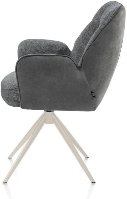Henders & Hazel Bell armstoel - creme frame - draaibaar - relax - pocket - combi calabria/vada - antraciet Antraciet Armstoel