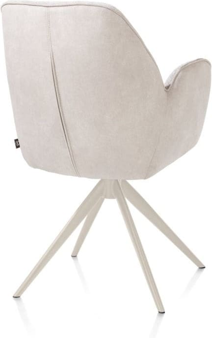 Henders & Hazel Bell armstoel - creme frame - draaibaar - relax - pocket - combi calabria/vada - kiezel Grijs|Wit Armstoel
