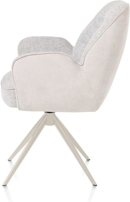 Henders & Hazel Bell armstoel - creme frame - draaibaar - relax - pocket - combi calabria/vada - kiezel Grijs|Wit Armstoel