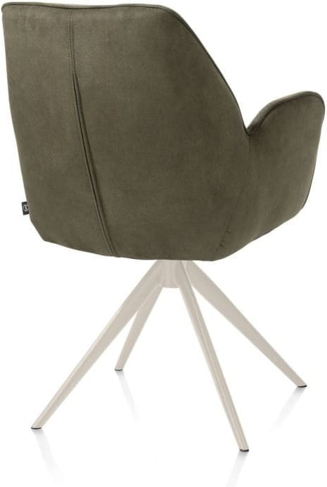 Henders & Hazel Bell armstoel - creme frame - draaibaar - relax - pocket - combi calabria/vada - mosgroen Armstoel
