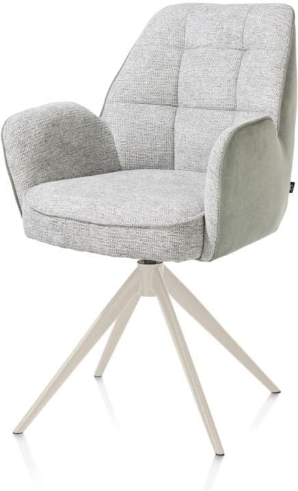 Henders & Hazel Bell armstoel - creme frame - draaibaar - relax - pocket - combi calabria/vada - olijf Groen Armstoel