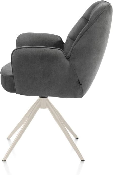 Henders & Hazel Bell armstoel - creme frame - draaibaar - relax - pocket - stof calabria - antraciet Antraciet Armstoel