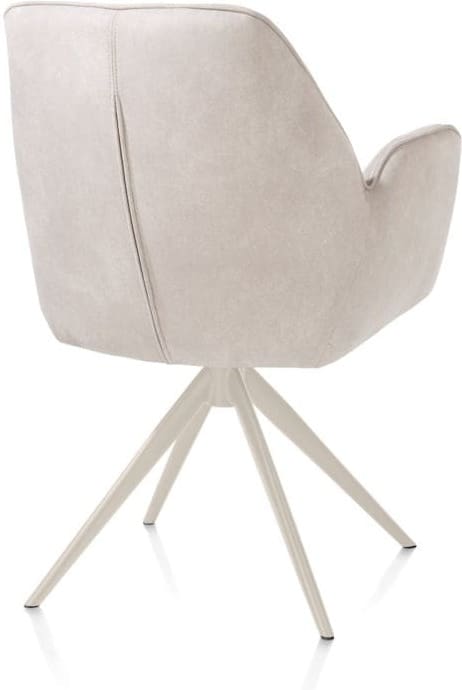 Henders & Hazel Bell armstoel - creme frame - draaibaar - relax - pocket - stof calabria - kiezel Grijs|Wit Armstoel