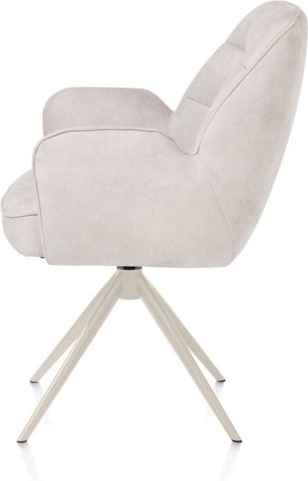 Henders & Hazel Bell armstoel - creme frame - draaibaar - relax - pocket - stof calabria - kiezel Grijs|Wit Armstoel