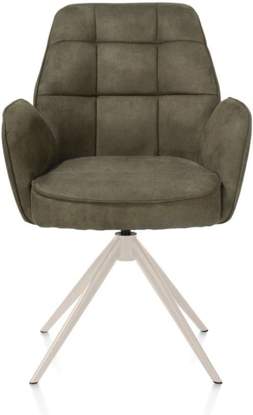 Henders & Hazel Bell armstoel - creme frame - draaibaar - relax - pocket - stof calabria - mosgroen Armstoel