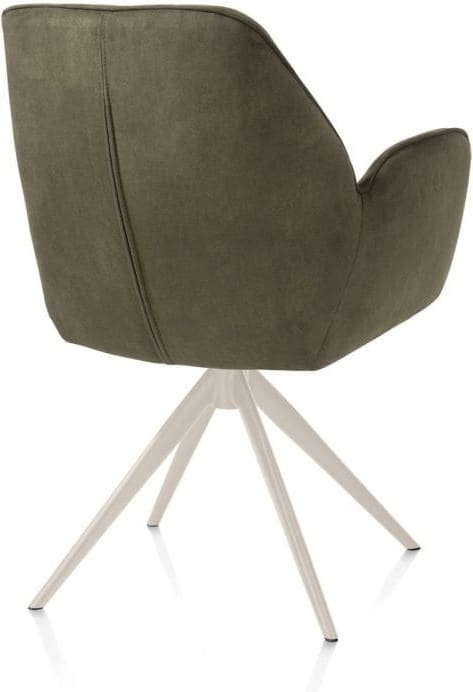 Henders & Hazel Bell armstoel - creme frame - draaibaar - relax - pocket - stof calabria - mosgroen Armstoel