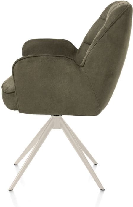 Henders & Hazel Bell armstoel - creme frame - draaibaar - relax - pocket - stof calabria - mosgroen Armstoel