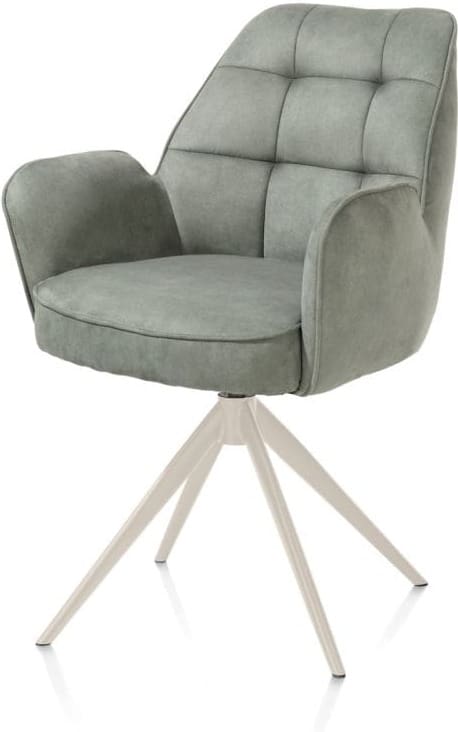 Henders & Hazel Bell armstoel - creme frame - draaibaar - relax - pocket - stof calabria - olijf Groen Armstoel