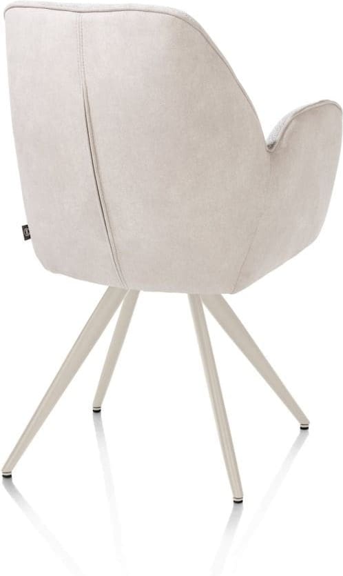 Henders & Hazel Bell armstoel - creme frame - pocket - combi calabria/vada - kiezel Grijs|Wit Armstoel