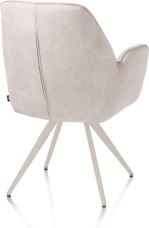 Henders & Hazel Bell armstoel - creme frame - pocket - stof calabria - kiezel Grijs|Wit Armstoel