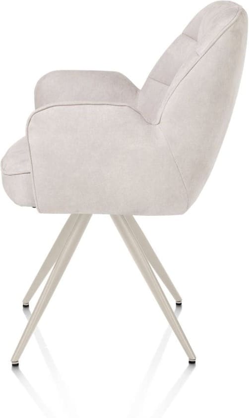 Henders & Hazel Bell armstoel - creme frame - pocket - stof calabria - kiezel Grijs|Wit Armstoel