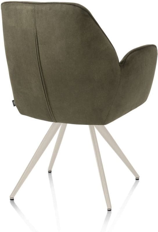 Henders & Hazel Bell armstoel - creme frame - pocket - stof calabria - mosgroen Armstoel