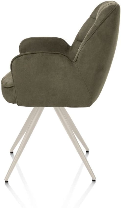 Henders & Hazel Bell armstoel - creme frame - pocket - stof calabria - mosgroen Armstoel