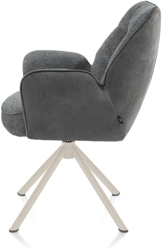 Henders & Hazel Bell armstoel - creme frame recht - draaibaar - pocket - combi calabria/vada Antraciet Armstoel