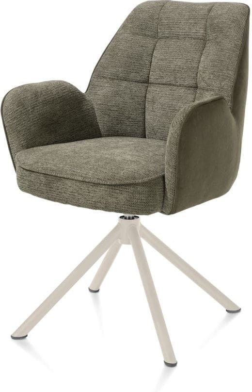 Henders & Hazel Bell armstoel - creme frame recht - draaibaar - pocket - combi calabria/vada - mosgroen Armstoel