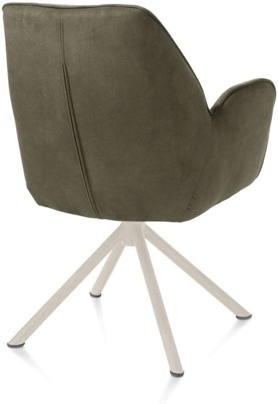 Henders & Hazel Bell armstoel - creme frame recht - draaibaar - pocket - combi calabria/vada - mosgroen Armstoel