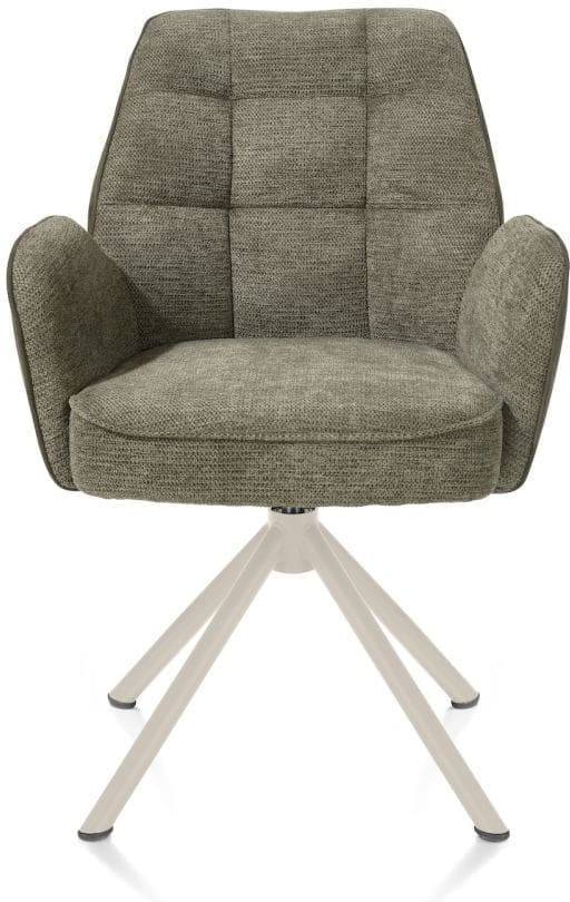 Henders & Hazel Bell armstoel - creme frame recht - draaibaar - pocket - combi calabria/vada - mosgroen Armstoel