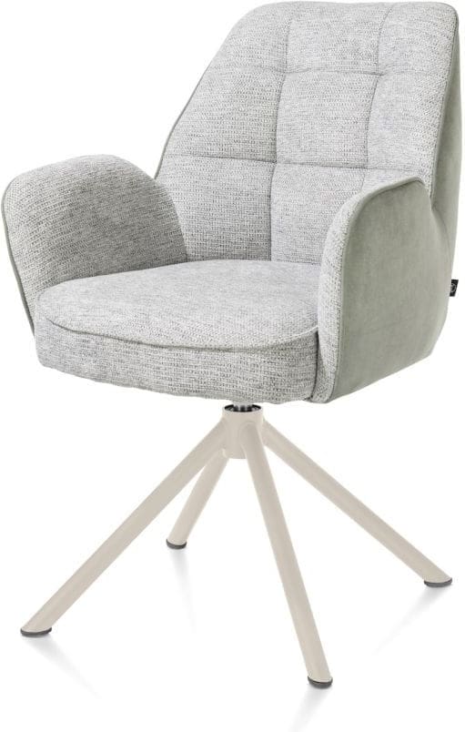 Henders & Hazel Bell armstoel - creme frame recht - draaibaar - pocket - combi calabria/vada - olijf Groen Armstoel