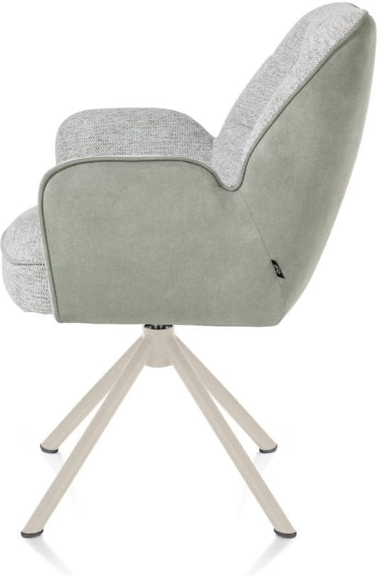 Henders & Hazel Bell armstoel - creme frame recht - draaibaar - pocket - combi calabria/vada - olijf Groen Armstoel