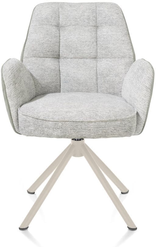 Henders & Hazel Bell armstoel - creme frame recht - draaibaar - pocket - combi calabria/vada - olijf Groen Armstoel