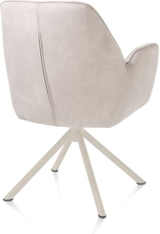 Henders & Hazel Bell armstoel - creme frame recht - draaibaar - pocket - stof calabria - kiezel Grijs|Wit Armstoel