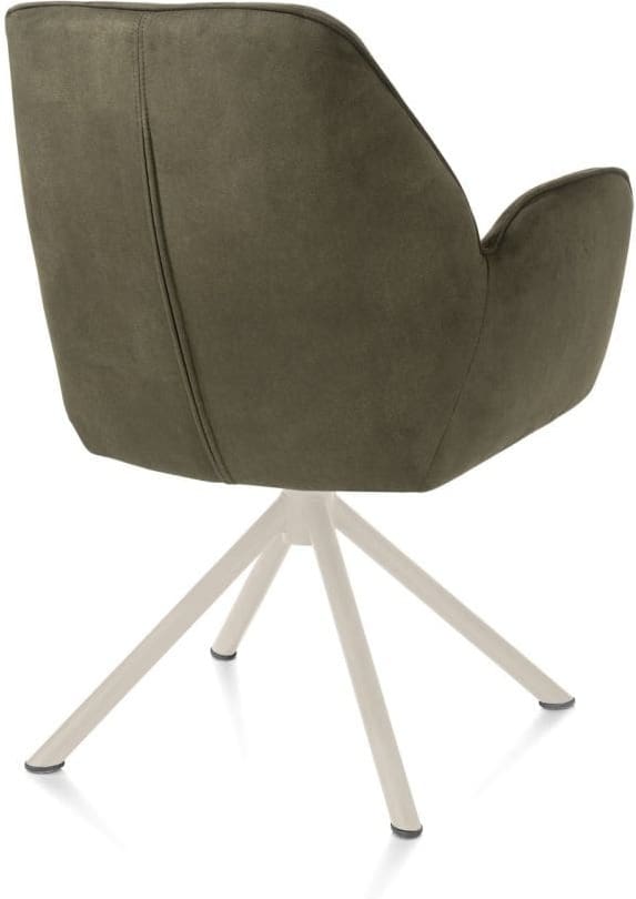 Henders & Hazel Bell armstoel - creme frame recht - draaibaar - pocket - stof calabria - mosgroen Armstoel