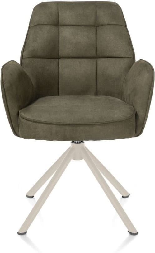 Henders & Hazel Bell armstoel - creme frame recht - draaibaar - pocket - stof calabria - mosgroen Armstoel