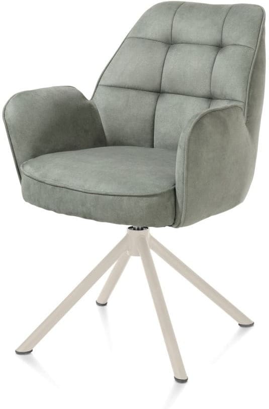 Henders & Hazel Bell armstoel - creme frame recht - draaibaar - pocket - stof calabria - olijf Groen Armstoel
