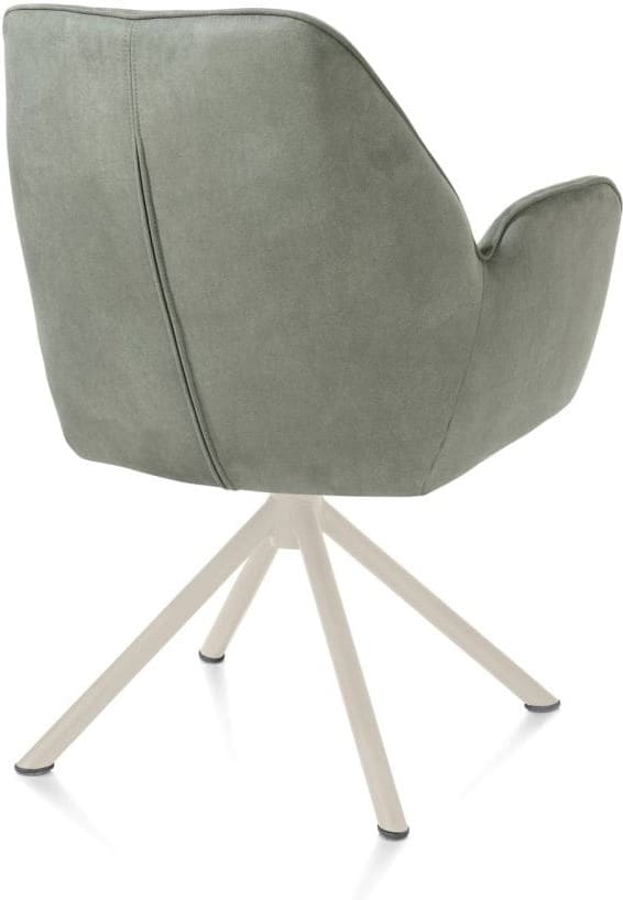 Henders & Hazel Bell armstoel - creme frame recht - draaibaar - pocket - stof calabria - olijf Groen Armstoel