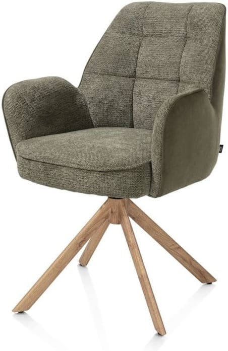 Henders & Hazel Bell armstoel - eikenprint frame - draaibaar - pocket - combi calabria/vada - mosgroen Armstoel