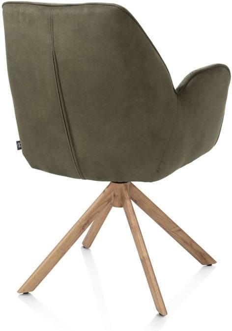 Henders & Hazel Bell armstoel - eikenprint frame - draaibaar - pocket - combi calabria/vada - mosgroen Armstoel